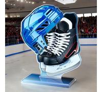 Trophy Monster Ice Hockey Helmet Award Made from 6mm thick Printed Acrylic with Matching Base | FREE Engraved Plate | for Clubs & Presentations | 135mm-255mm