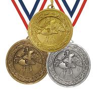 Trophy Monster Italian made Metal 50mm Clay Pigeon Shooting Laurel Medal and Ribbon Heavyweight | Gold, silver or bronze