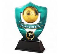 Trophy Monster Light Blue Football 2024-25 Award Engraved Plate Included | for Squads, Clubs & Leagues | Full Colour Printed Acrylic (Buy in 11 Colours, 5 Sizes) (100-200mm)