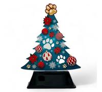 Trophy Monster Modern Christmas Dog Paws Tree Tree Award Free Engraved Plate | Bulk Trophies Deal | for Events & Families | Made from Printed Acrylic (3 sizes)