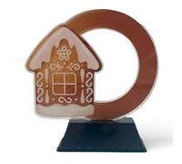 Trophy Monster Modern Christmas Gingerbread House Award Free Engraved Plate | Bulk Trophies Deal | for Events & Families | Made from Printed Acrylic (3 sizes)