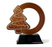 Trophy Monster Modern Christmas Gingerbread Tree Award Free Engraved Plate | Bulk Trophies Deal | for Events & Families | Made from Printed Acrylic (3 sizes)
