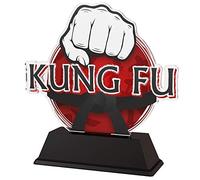 Trophy Monster Modern Martial Arts Fist Kung Fu Award Free Engraved Plate | Bulk Trophies Deal | for Clubs & Leagues | Made from Printed Acrylic (3 sizes) (160mm)