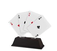 Trophy Monster Modern Poker Card Game 4 Aces Award FREE Engraved Winners Plate | for Clubs & Card Nights | Made from Printed Acrylic (160mm)