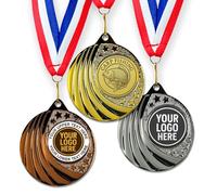 Trophy Monster Pack of 10x Metal 50mm Carp Fishing Vortex Medals & Ribbons Standard emblem or your logo FREE | Personalised | Bulk Quantity Deals 50,100,250 or 500 | Gold, silver or bronze