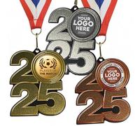 Trophy Monster Pack of 10x Metal 70mm 2025 Classic Football Player of the Match Medals & Ribbons Standard emblem or your logo FREE | Personalised | Bulk Pack Deals | Heavy Stainless Steel