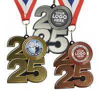 Trophy Monster Pack of 10x Metal 70mm 2025 Netball Player of the Match Medals & Ribbons Standard emblem or your logo FREE | Personalised | Bulk Pack Deals | Heavy Stainless Steel