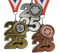 Trophy Monster Pack of 10x Metal 70mm 2025 Skateboard Medals & Ribbons Standard emblem or your logo FREE | Personalised | Bulk Pack Quantity Deals | Heavy Stainless Steel