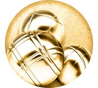 Trophy Monster Pétanque Boules Gold or Colour Trophy and Medal Centres Pack of 25x Flat or Acrylic Domed inserts | Emblem or Your OWN LOGO | 25mm or 50mm | (4 pack sizes)