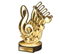 Trophy Monster Real Natural Wood Grove Classic Music Note Award Printed Gold, Silver or Bronze | FREE Engraved Plate | Made from Sustainable Printed 8mm Thick Birch Plywood | 160mm - Buy in 5 Sizes