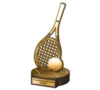 Trophy Monster Real Natural Wood Grove Classic Tennis Trophy Printed Gold, Silver or Bronze | FREE Engraved Plate | Made from Sustainable Printed 8mm Thick Birch Plywood | 160mm - Buy in 5 Sizes