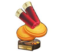 Trophy Monster Real Natural Wood Grove Clay Pigeon Shooting Skeet Award Printed Full Colour | FREE Engraved Plate | Made from Sustainable Printed 8mm Thick Birch Plywood | 160mm - Buy in 5 Sizes