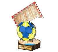 Trophy Monster Real Natural Wood Grove Futsal Award Printed Full Colour | FREE Engraved Plate | Made from Sustainable Printed 8mm Thick Birch Plywood | 160mm - Buy in 5 Sizes