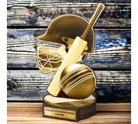 Trophy Monster Real Wood Grove Classic Cricket Award Printed Full Colour | FREE Engraved Plate | Made from Sustainable Printed 8mm Thick Birch Plywood | 160mm - Buy in 5 Sizes