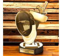 Trophy Monster Real Wood Grove Classic Fencing Award Printed Full Colour | FREE Engraved Plate | Made from Sustainable Printed 8mm Thick Birch Plywood | 160mm - Buy in 5 Sizes
