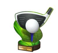 Trophy Monster Real Wood Grove Golf Driver Award Printed Full Colour | FREE Engraved Plate | Made from Sustainable Printed 8mm Thick Birch Plywood | 160mm - Buy in 5 Sizes