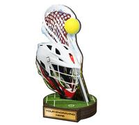 Trophy Monster Real Wood Grove Lacrosse Award Printed Full Colour | FREE Engraved Plate | Made from Sustainable Printed 8mm Thick Birch Plywood | 160mm - Buy in 5 Sizes