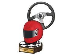 Trophy Monster Real Wood Grove Motor Racing Drivers Award Printed Full Colour | FREE Engraved Plate | Made from Sustainable Printed 8mm Thick Birch Plywood | 160mm - Buy in 5 Sizes