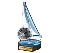 Trophy Monster Real Wood Grove Sailing Award Printed Full Colour | FREE Engraved Plate | Made from Sustainable Printed 8mm Thick Birch Plywood | 160mm - Buy in 5 Sizes
