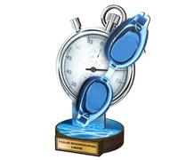 Trophy Monster Real Wood Grove Swimming Award Printed Full Colour | FREE Engraved Plate | Made from Sustainable Printed 8mm Thick Birch Plywood | 160mm - Buy in 5 Sizes