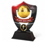 Trophy Monster Red and Black Football 2024-25 Award with Engraved Plate Included - Full Colour Acrylic Football Trophy for Clubs Squads and Leagues - 11 Colours 5 Sizes 100mm to 200mm