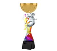 Trophy Monster Running Athletics Gold Cup Award Free Engraved Plate | Amazing Value | for Clubs & Presentations | Made from Metal & Printed Acrylic (buy in 3 sizes) (210mm)