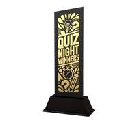 Trophy Monster Shadowline Quiz Night Trophy - Premium Metal and Acrylic Award - Gold Silver or Bronze - Engraving Included - Multiple Sizes (Quiz Night Winners)
