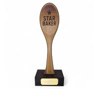 Trophy Monster Sierra Wooden Spoon Star Baker Trophy FREE Engraved Plate | Made from Sustainable Printed 8mm Thick Birch Plywood | Buy in 2 Sizes (175mm)