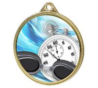 Trophy Monster Swimming Medal & FREE Ribbon for Gala's & Clubs | Made from Metal with 3D Texture Print | 55mm | (Gold, Silver or Bronze)