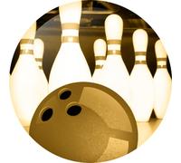 Trophy Monster Ten Pin Bowling Gold or Colour Trophy and Medal Centres Pack of 25x Flat or Acrylic Domed inserts | Emblem or Your OWN LOGO | 25mm or 50mm | (4 pack sizes)