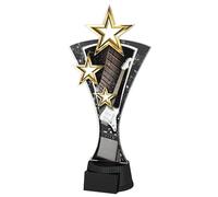 Trophy Monster Triple Star Electric Guitar Music Award Free Engraved Plate | Buy in 7 Sizes | for Clubs & Schools | Made from Printed Acrylic (200mm)