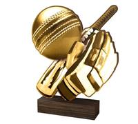 Trophy Monster Wooden Classic Sierra Cricket Award FREE Engraved Plate | Gold, Silver or Bronze | Made from Sustainable Printed 8mm Thick Birch Plywood | Buy in 5 Sizes (135mm)