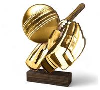 Trophy Monster Wooden Classic Sierra Cricket Trophy Antique Gold | Made from Sustainable Printed 8mm Thick Birch Plywood | Size (175mm)