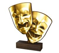 Trophy Monster Wooden Classic Sierra Drama Acting Award FREE Engraved Plate | Gold, Silver or Bronze | Made from Sustainable Printed 8mm Thick Birch Plywood | Buy in 5 Sizes (135mm)