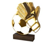 Trophy Monster Wooden Classic Sierra Goalkeeper Trophy - Sustainable Birch Plywood - Gold, Silver or Bronze - Free Engraved Plate - Available in 5 Sizes (135mm)