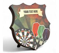 Trophy Monster Wooden Darts Award Shield | Heraldic Design Printed Full Colour | FREE Engraved Plate | Made from Sustainable Printed 15mm Thick Birch Plywood | 5 sizes 100-200mm