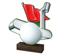 Trophy Monster Wooden Sierra Golf Putter Flag Trophy FREE Engraved Plate | Made from Sustainable Printed 8mm Thick Birch Plywood | Buy in 5 Sizes (135mm)