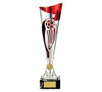 Trophy Superstore Champions Silver & red Football Trophy - Free Engraving - 360mm G-60x25