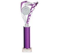 Trophy Superstore Frenzy Tower Purple & Silver Multisport Award Trophy - Free Engraving - Marble Base - 340mm D-60x16