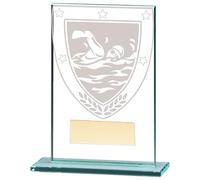 Trophy Superstore Millennium Jade Glass Swimming Award Trophy - Free Engraving - 125mm C-50x16