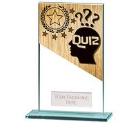 Trophy Superstore Mustang Jade Glass Quiz Trophy - Free Engraving - 140mm E-45x25