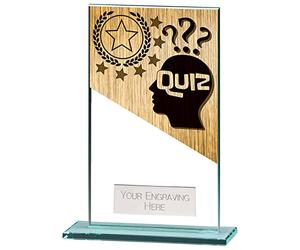 Trophy Superstore Mustang Jade Glass Quiz Trophy - Free Engraving - 140mm E-45x25