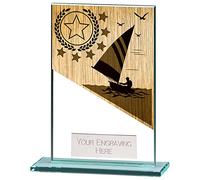 Trophy Superstore Mustang Jade Glass Sailing Trophy - Free Engraving - 125mm C-50x16