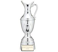 Trophy Superstore The Champions Metallic Plated Claret Jug Golf Trophy - Silver - Free Engraving - 220mm (p.F)