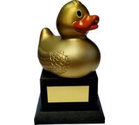 TrophyMaster Duck Award with Free Personalised Engraving (Gold 125mm)