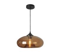 Tropibed Industrial Pendant Light, Colorful Glass Pendant Lighting Fixtures for Kitchen Island Farmhouse Creative Glass Pendant Light Shade Vintage Lamp Retro Ceiling Hanging Lamp (Brown)