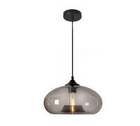 Tropibed Industrial Pendant Light, Colorful Glass Pendant Lighting Fixtures for Kitchen Island Farmhouse Creative Glass Pendant Light Shade Vintage Lamp Retro Ceiling Hanging Lamp (Smoke Gray)