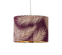 Tropica - Burgundy Gold Embossed Leaf Detail 25cm Pendant Lamp Shade