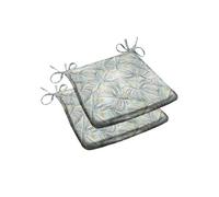 Tropical A Shape Seat Pad Pair Luxury Living Pale Green 2 Pack