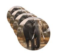 Tropical African Elephant Car Air Freshener Cards for Women Men 4 Pack Cute Car Accessories Long Lasting Scent Car Diffuser Hanging Auto Aromatherapy Tablets Car Fresheners Gifts